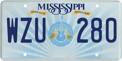 MS license plate WZU280