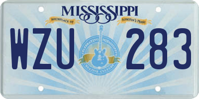 MS license plate WZU283