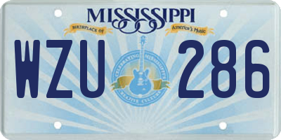 MS license plate WZU286