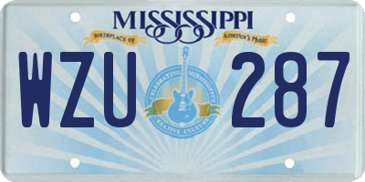 MS license plate WZU287