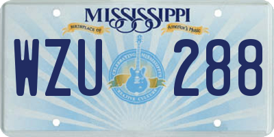 MS license plate WZU288