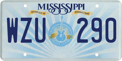 MS license plate WZU290