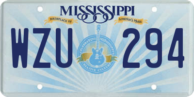 MS license plate WZU294