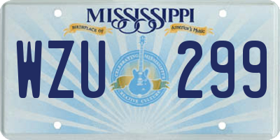 MS license plate WZU299