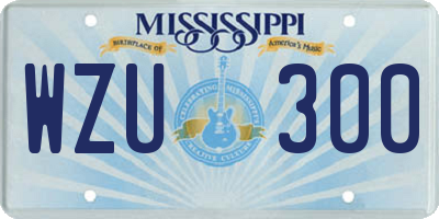 MS license plate WZU300