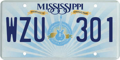 MS license plate WZU301