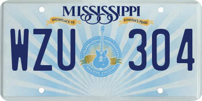 MS license plate WZU304