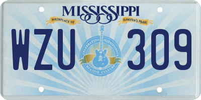 MS license plate WZU309