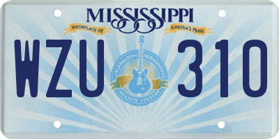 MS license plate WZU310