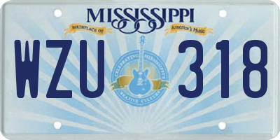 MS license plate WZU318