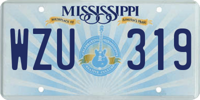 MS license plate WZU319