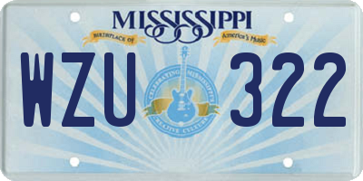 MS license plate WZU322