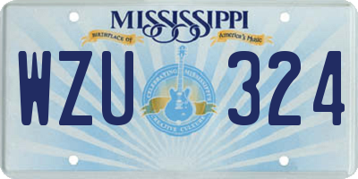 MS license plate WZU324