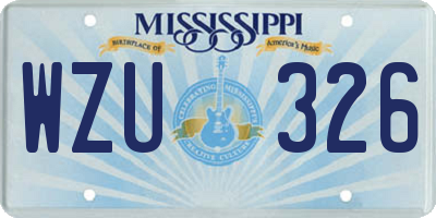 MS license plate WZU326