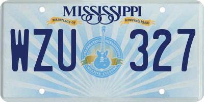 MS license plate WZU327