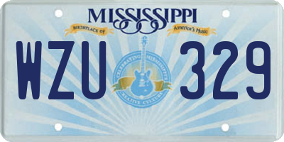 MS license plate WZU329
