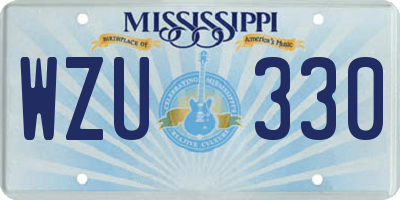 MS license plate WZU330