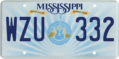 MS license plate WZU332