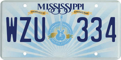 MS license plate WZU334