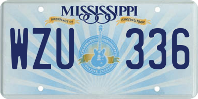 MS license plate WZU336