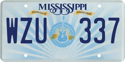 MS license plate WZU337