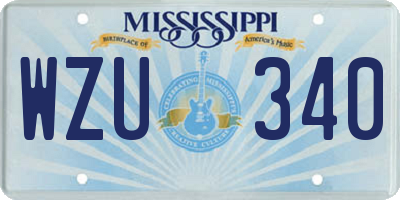 MS license plate WZU340