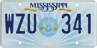 MS license plate WZU341