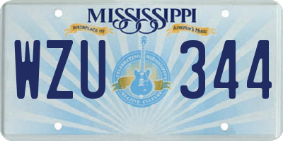 MS license plate WZU344