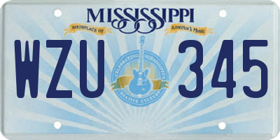 MS license plate WZU345