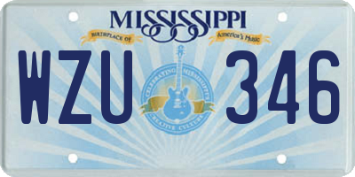 MS license plate WZU346