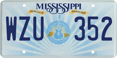 MS license plate WZU352