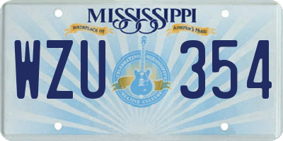 MS license plate WZU354