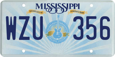 MS license plate WZU356