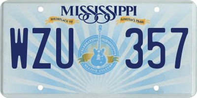 MS license plate WZU357