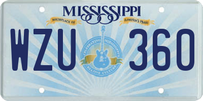 MS license plate WZU360