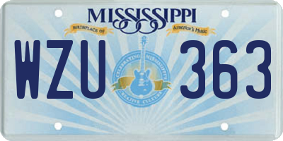 MS license plate WZU363