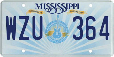 MS license plate WZU364