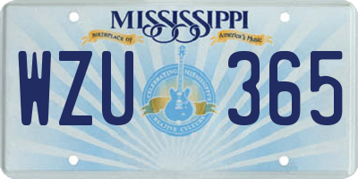 MS license plate WZU365