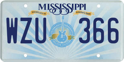MS license plate WZU366