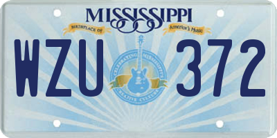 MS license plate WZU372