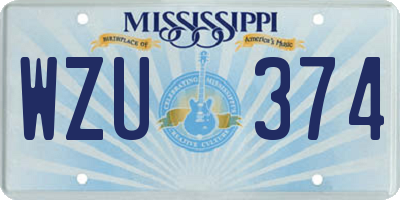 MS license plate WZU374