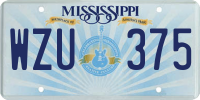 MS license plate WZU375