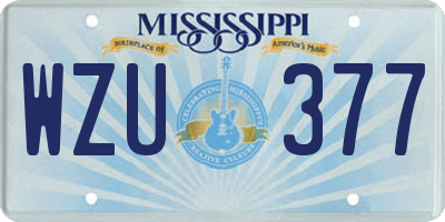 MS license plate WZU377