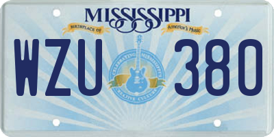 MS license plate WZU380