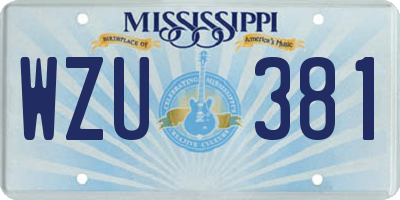 MS license plate WZU381