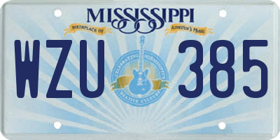 MS license plate WZU385