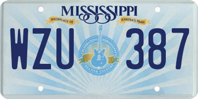 MS license plate WZU387