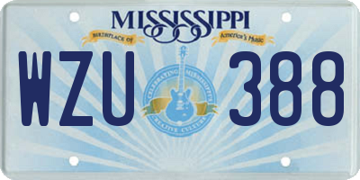 MS license plate WZU388