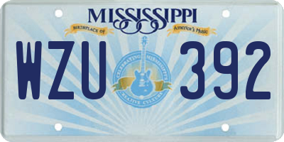 MS license plate WZU392