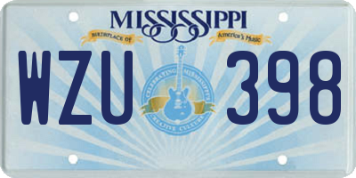 MS license plate WZU398